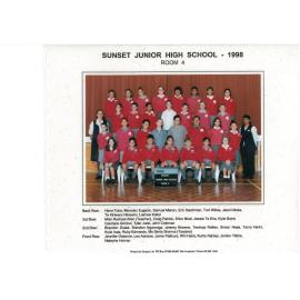 "Sunset Junior High School Room 4 1998"