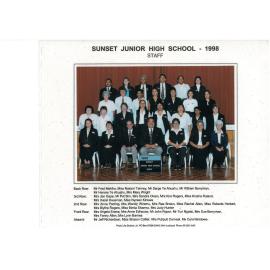 "Sunset Junior High School staff 1998"