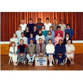 "Sunset Intermediate Staff 1986"