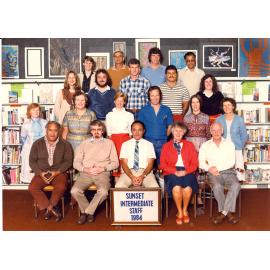 "Sunset Intermediate Staff 1984"