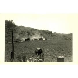Photograph of Tui Ridge Farm track making, ca.1959