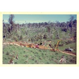 Photograph of Tui Ridge Farm showing the logging of Tawa, ca.1969