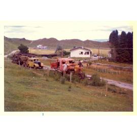 Photograph of Tui Ridge Farm showing equipment, ca.1969