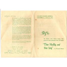 'The Holly and the Ivy', Rotorua Little Theatre Society, 1954 [programme]