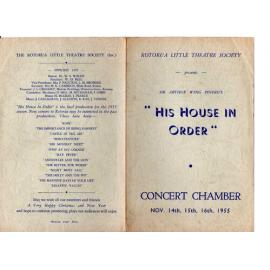 'His House In Order', Rotorua Little Theatre Society, 1955 [programme]