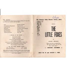 'The Little Foxes', Rotorua Little Theatre, 1956 [programme]