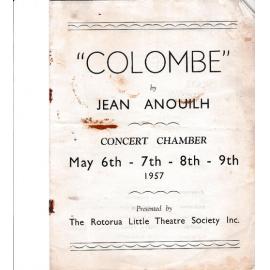 'Colombe', Rotorua Little Theatre Society, 1957 [programme]