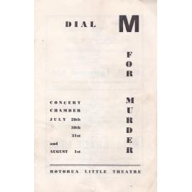 'Dial M for Murder', Rotorua Little Theatre Society, 1957 [programme]