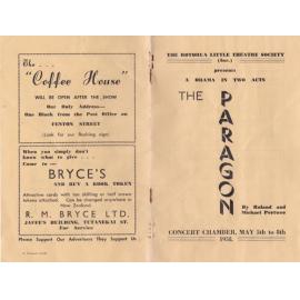 'The Paragon', Rotorua Little Theatre Society, 1958 [programme]