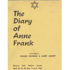 'The Diary of Anne Frank', Rotorua Little Theatre Society, 1964 [programme]