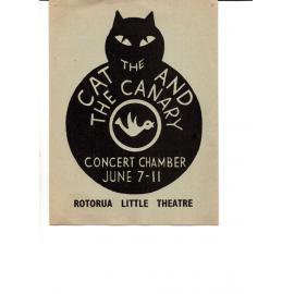 'The Cat and the Canary', Rotorua Little Theatre Society, 1966 [programme]
