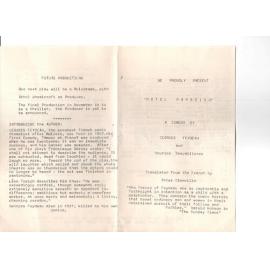 'Hotel Paradiso', Rotorua Little Theatre Society, 1967 [programme]