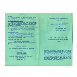 'Epitaph for George Dillon', Rotorua Little Theatre Society, 1969 [programme]