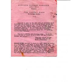 'The Sunday Walk', Rotorua Little Theatre Society, 1970 [programme]