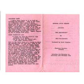 'The Anniversary', Rotorua Little Theatre Society, 1971 [programme]