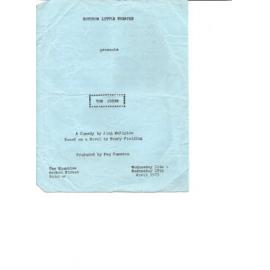 'Tom Jones', Rotorua Little Theatre Society, 1973 [programme]