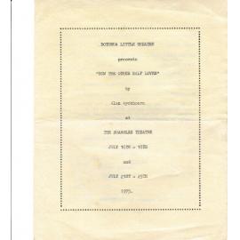 'How The Other Half Loves', Rotorua Little Theatre Society, 1975 [programme]