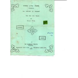 'An Evening in Ireland', Rotorua Little Theatre Society, 1977 [programme]