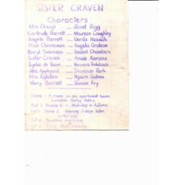 'Sister Craven', Rotorua Little Theatre Society, 1979 [programme]