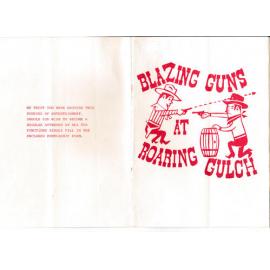 'Blazing Guns at Roaring Gulch', Rotorua Little Theatre Society, 1981 [programme]
