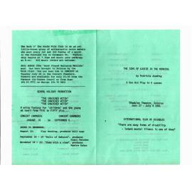 'The Song of Louise in the Morning', Rotorua Little Theatre Society, 1981 [programme]