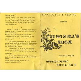'Veronica's Room', Rotorua Little Theatre Society, 1987 [programme]