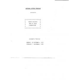 'Youth Theatre End of Year Production', Rotorua Little Theatre Society, 1987 [programme]