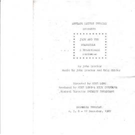 'Jack and the Beanstalk', Rotorua Little Theatre Society, 1987 [programme]