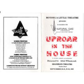 'Uproar in the House', Rotorua Little Theatre Society, 1989 [programme]