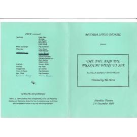 'The Owl and the Pussycat went to see', Rotorua Little Theatre Society, 1989 [programme]