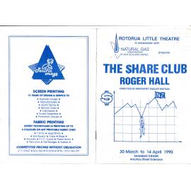 'The Share Club', Rotorua Little Theatre Society, 1990 [programme]
