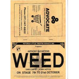 ‘Weed’, Rotorua Little Theatre Society, 1995 [programme]