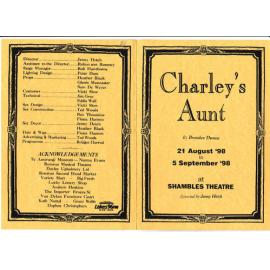 'Charley's Aunt', Rotorua Little Theatre Society, 1998 [programme]