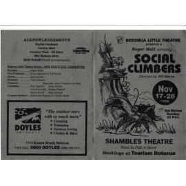 ‘Social Climbers’, Rotorua Little Theatre Society, 1998 [programme]