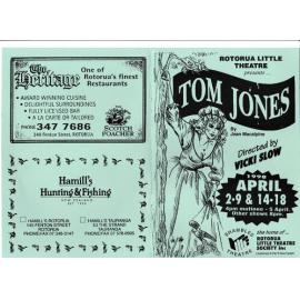 'Tom Jones', Rotorua Little Theatre Society, 1998 [programme]