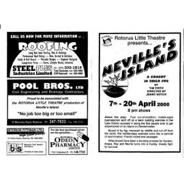 'Neville's Island', Rotorua Little Theatre Society, 2000 [programme]