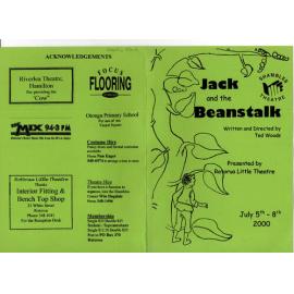 'Jack and the Beanstalk', Rotorua Little Theatre Society, 2000 [programme]