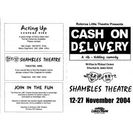 'Cash on Delivery', Rotorua Little Theatre Society, 2004 [programme]