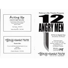 '12 Angry Men', Rotorua Little Theatre Society, 2005 [programme]