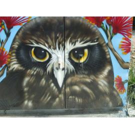 Photograph of a Chorus cabinet painted by local artist, Jacob Chrisohoou