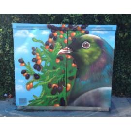 Photograph of a Chorus cabinet painted by local artist, Jacob Chrisohoou