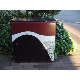 Photograph of a Unison box painted in ca.2011 on the corner of Tutanekai and Whakaue Streets