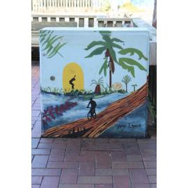 Photograph of a Unison box painted in ca.2013 on the corner of Pukuatua and Tutanekai Streets