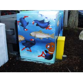 Photograph of a Unison hub stationed at the corner of Eruera and Tutanekai Streets