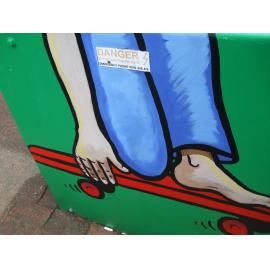 Photograph of a Unison box painted in ca.2017 on the corner of Amohia and Amohau Streets