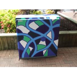Photograph of a Unison box painted in ca.2017 on the corner of Amohia and Haupapa Streets