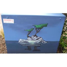 Photograph of a Unison box painted in ca.2017 on the corner of Tutanekai and Arawa Streets