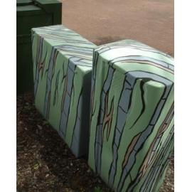 Photograph of a Unison box painted in ca.2017 on the corner of Ranolf and Haupapa Streets