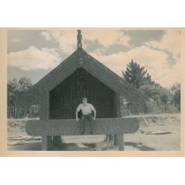 Photograph of the pātaka at Whakarewarewa, 1961