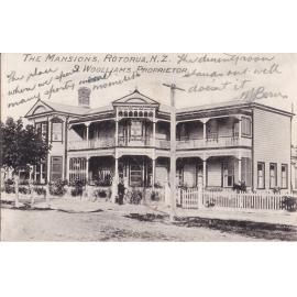 Postcard showing "The Mansions"